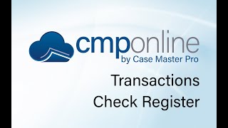 CMPOnline - Transactions Check Register