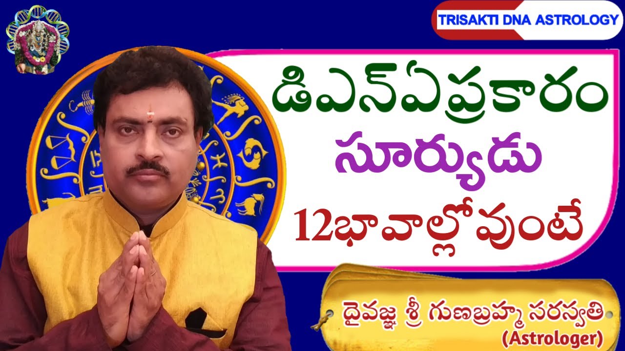 SUN IN 12 PLACEMENTS | DNA ASTROLOGY IN TELUGU | డిఎన్ఏ ప్రకారం సూర్యుడు ఈభావాల్లో ఇచ్చేఫలితాలు |