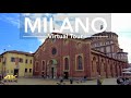 Walking in Milan Tour inside the Santa Maria Delle Grazie where the leonardo da Vinci located (4K)