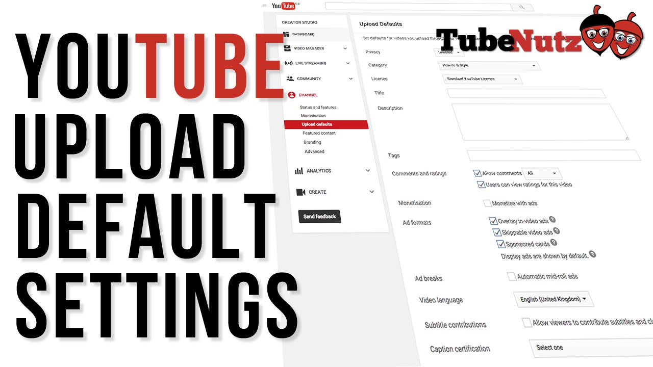 Youtube setting