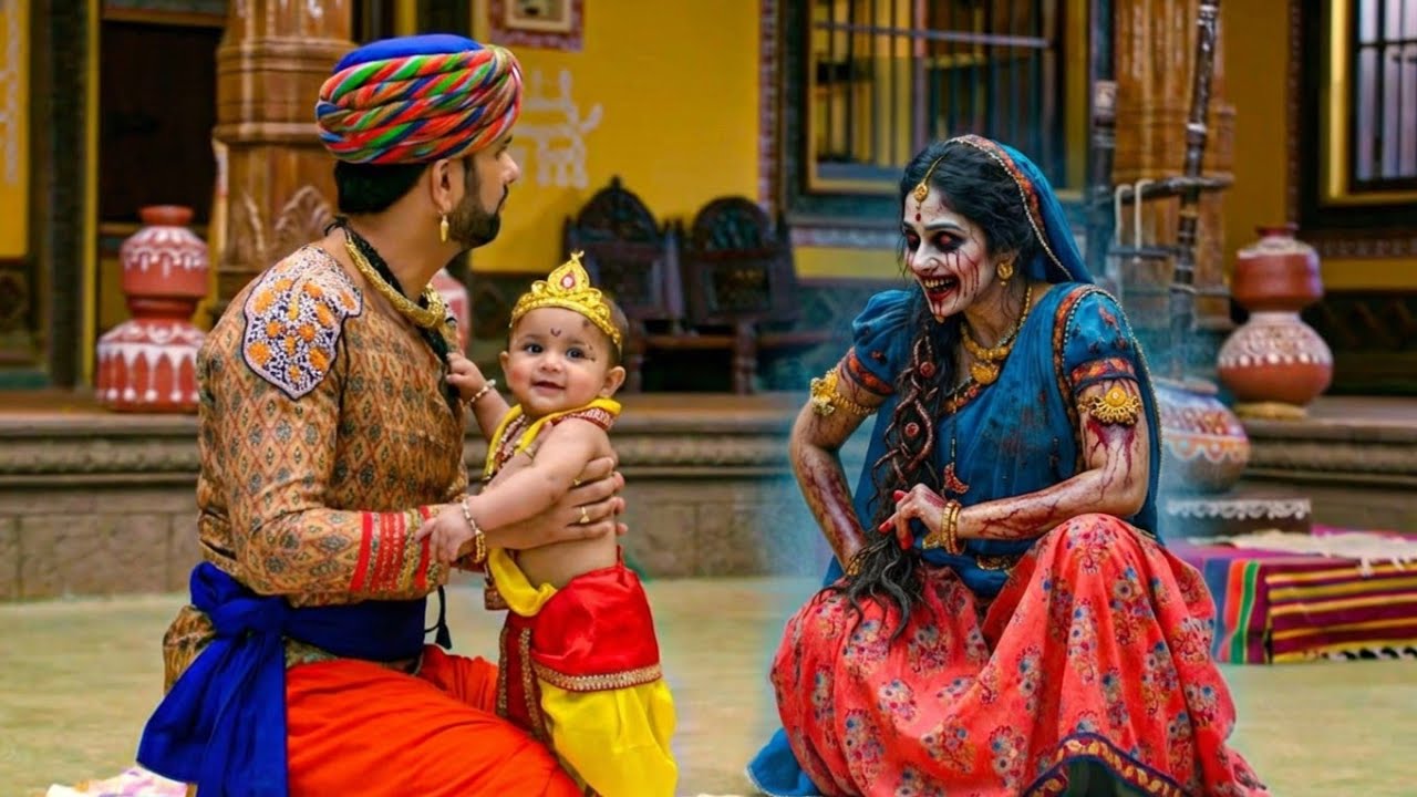 चुड़ैल बनी मैया यशोदा । कान्हा हुए हैरान ! Yashomati Maiyaa Ke Nandlala | Shree Krishna Leela 