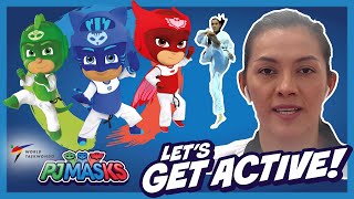 PJ Masks Get Active | Learn Double Kick with Maria Espinoza | PJ Masks X World Taekwondo