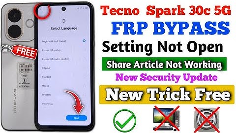 Tecno Spark 30c 5G ( KL8H ) FRP BYPASS Without PC | Share Article Not Working |  Chrome Not open 