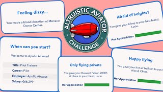 HOW TO COMPLETE THE ALTRUISTIC AVIATOR CHALLENGE | become a pilot | gift a blimp | Bitlife screenshot 5
