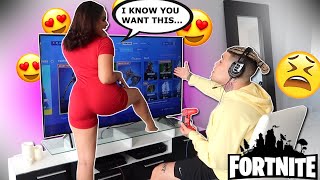 Distracting My Boyfriend While He Plays Fortnite!! *Cute Reaction*