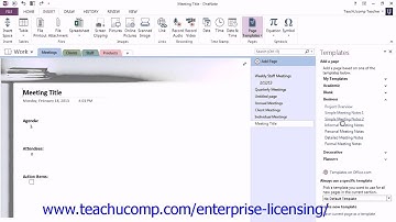Microsoft Office OneNote 2013 Tutorial Stationery Templates 9.1 Employee Group Training