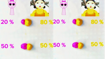 Guess the mixed color of squid game 2 vs Sprunki |Satisfying color recipes