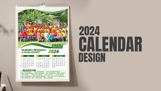 Printable 2024 Calendar Design in Photoshop | Calendar 2024 Template screenshot 2