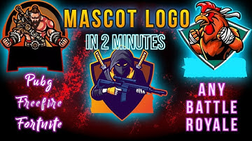 How to Make Mascot Logo in 2 minutes || Pubg logo  || Freefire logo  || Fortnite Logo  || HINDI