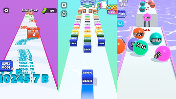 Jelly Run 2048 vs Ball Run 2048 vs Number Run Race 3 in one Gameplay | Run & Merge #3