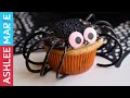 How to make chocolate caramel Spider Cupcakes - Halloween Baking Championship - challenge 1