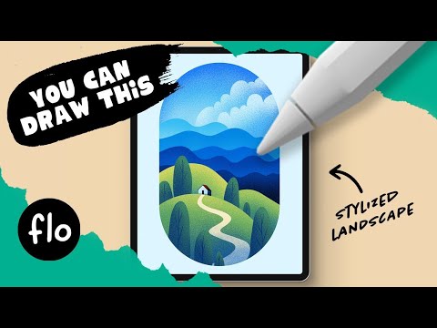 ANYONE Can Draw a Stylized Landscape in PROCREATE - Easy Drawing on iPad