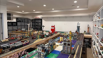 LEGO Trains - Elevated Track Progress With Running Train