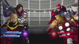 Winter Soldier and Captain Marvel vs Thor and NOVA - MARVEL VS. CAPCOM: INFINITE