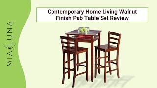 Contemporary Home Living Halo Walnut Finish Pub Table Set Review: Best for Modern Spaces?