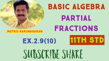 11th Std Maths Ex.2.9(10) Resolve into partial fractions (6x^2-x+1)/(x^3+x^2+x+1)