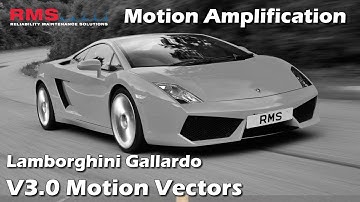 Motion Amplification - Lamborghini Gallardo - V3.0 Vibration Motion Vectors