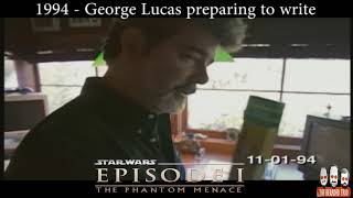 George Lucas on the first day of writing the Prequels.  "All I need is an idea."