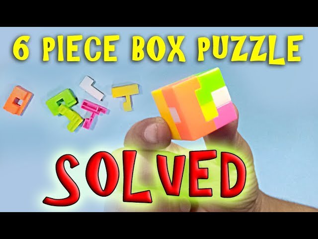 6 Piece Box Puzzle Solved - Key chain fidget Toy class=