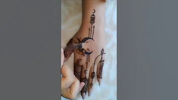 Ramadan Chand Moon Mehndi Henna Design🤎Easy Unique Ramadan eid Floral Moon Chand Henna #ramadan #eid