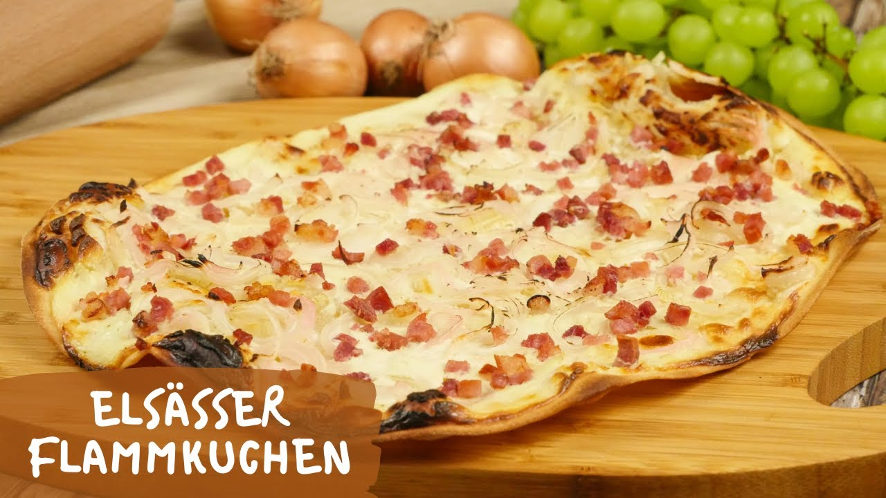 Elsässer Flammkuchen Rezept - Flammkuchen im Ofen backen