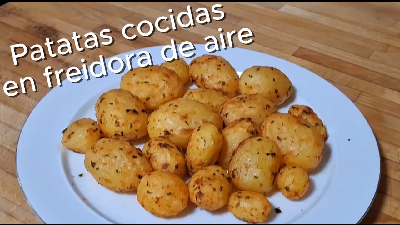 Patatas cocidas en freidora de aire 🥔 Crujientes en 10 minutos