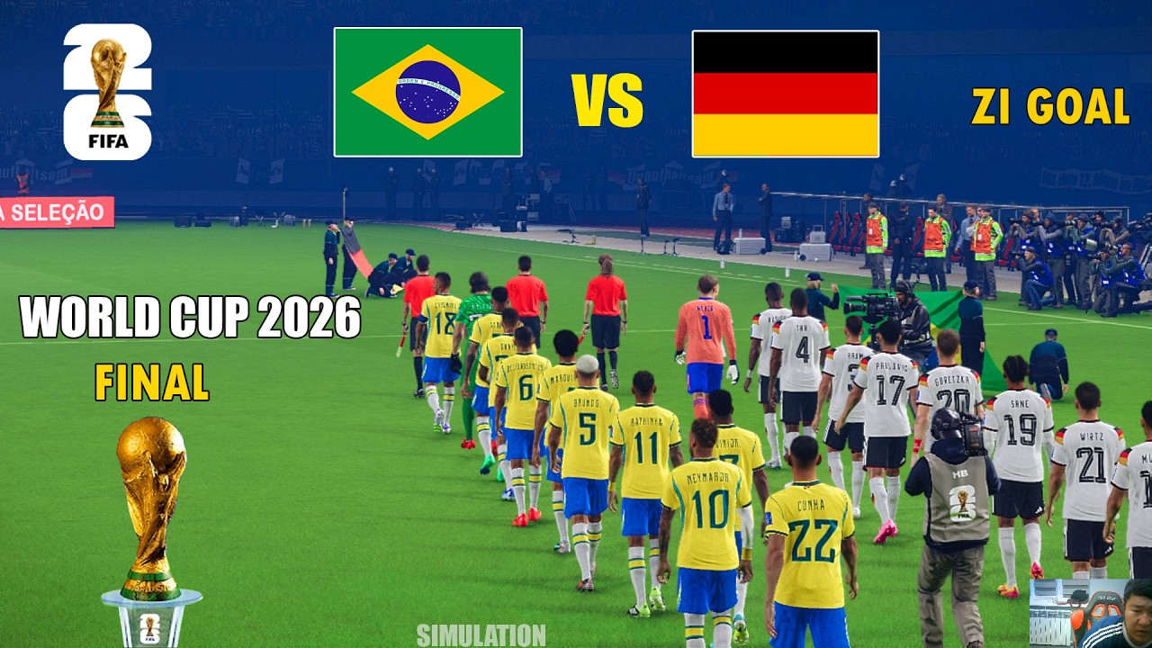 BRAZIL vs GERMANY - FIFA World Cup Final 2026 - Neymar vs Sane Full Match Simulation eFootball PES