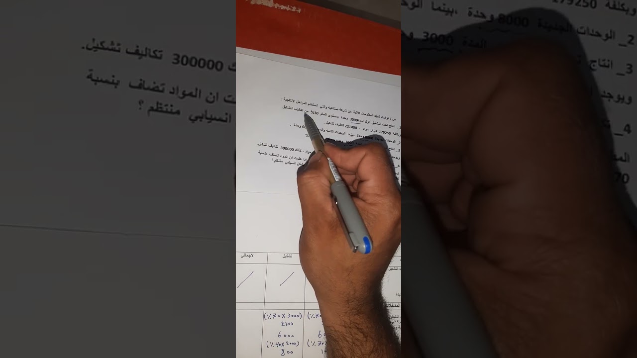 محاسبة تكاليف  الفصل السابع  المراحل  الانتاجية بطريقة المعدل  الموزون