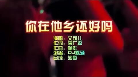 艾可儿 《你在他乡还好吗》 DJ默涵版 KTV 导唱字幕 （备有伴奏视频）