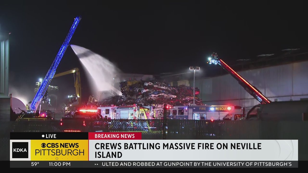 Crews battle massive fire on Neville Island YouTube