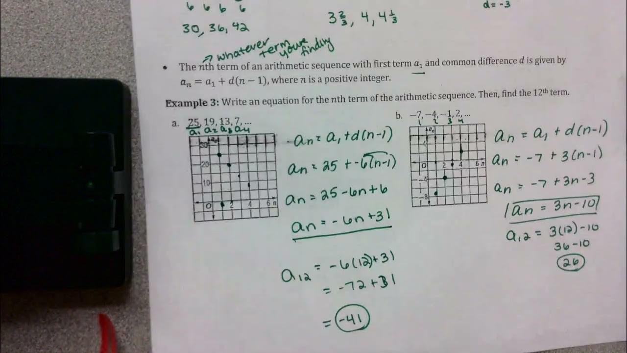 Lesson (3-5) Arithmetic Sequences - YouTube