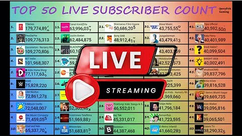 Top 50 YouTube Live Sub Count - PewDiePie, T-Series & More!