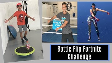 Water Bottle Flip Trick Shots Fortnite Dad Vs Son Challenge Bro Yes!