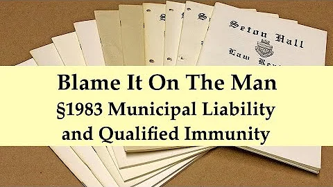 Blame It On The Man: Municipal Liability and Qualified Immunity - Part 1