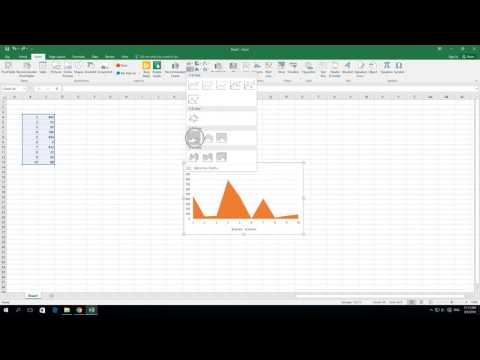 How to create a 2D Area Chart in excel 2016