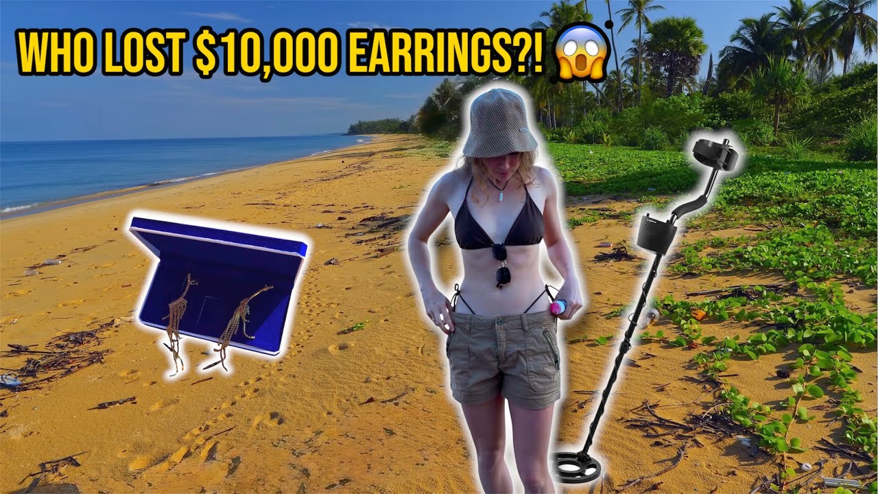 Who Lost $10,000 Earrings?! 😱💎 Luxury Treasure Found on the Beach - YouTube
