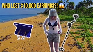 Who Lost $10,000 Earrings?! 😱💎 Luxury Treasure Found on the Beach