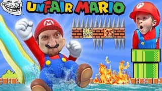 UNFAIR MARIO!  IMPOSSIBLE GAME? w/ FGTEEV Duddy & Chase (Super Mario Bros Fun Gameplay) screenshot 2