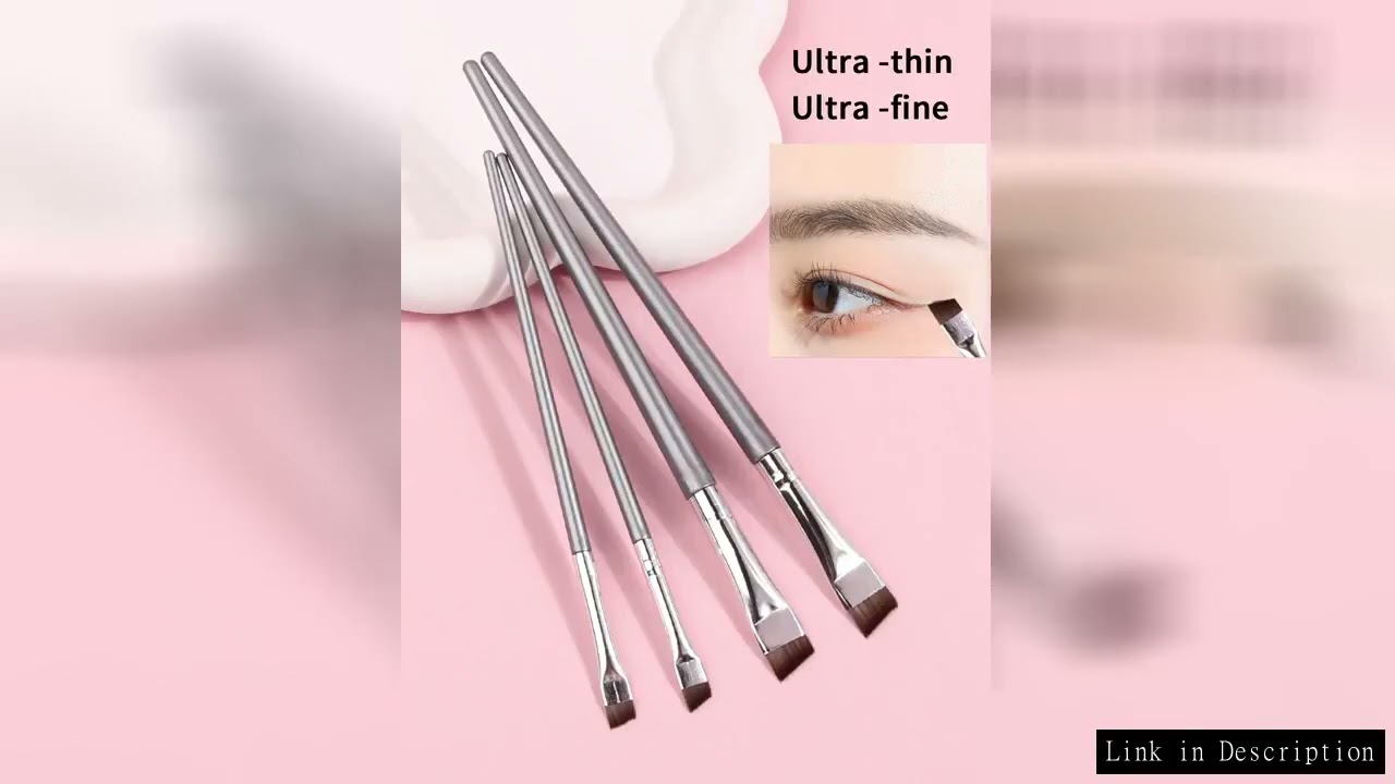 4PCS Liquid Eyeliner Brush Ultra Thin Fine Oblique Angle Flat Head Eyebrow Brush