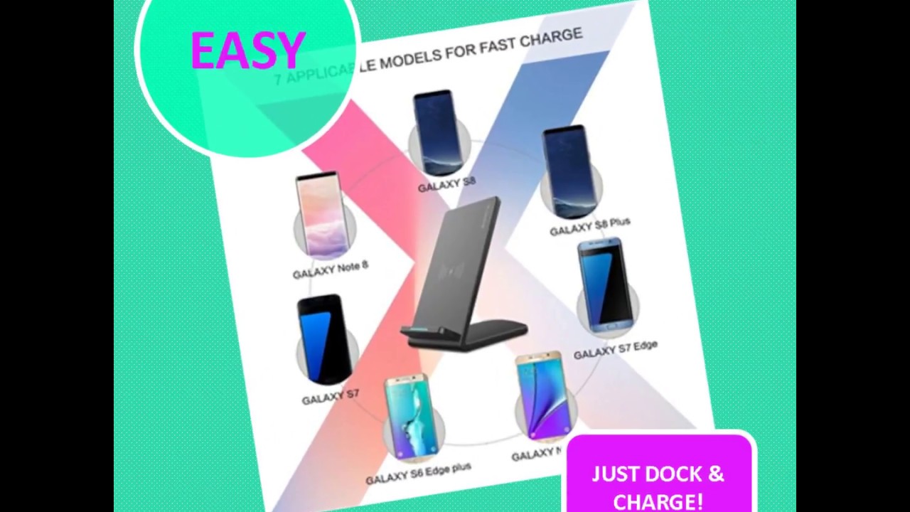 NEW Fast Wireless Charger for Galaxy S6 S7 S8 and iPhone X 8 8 Plus