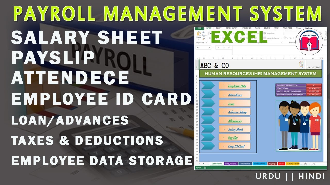 How To Make Payroll Salary Sheet Payslip Id Card Attendance Hr