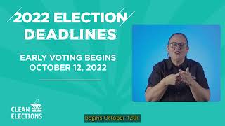 Early Voting Begins - 2022 General Election Dates - ASL