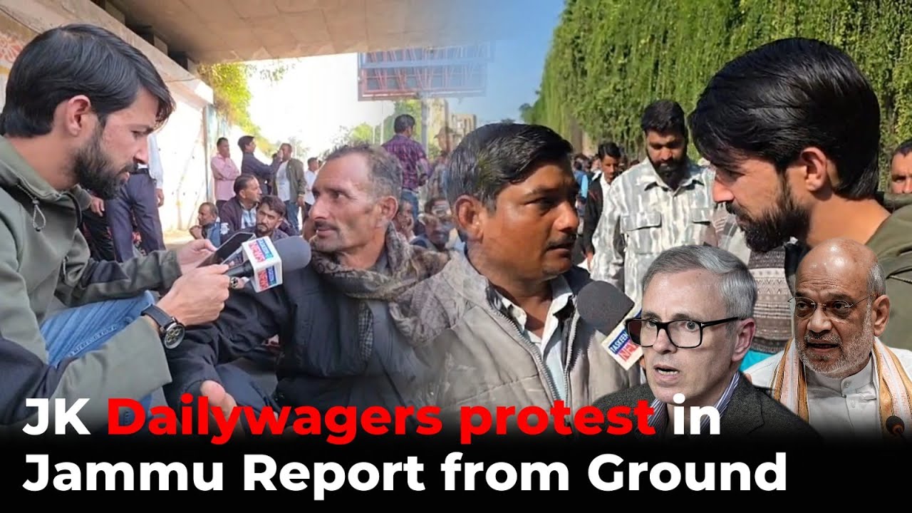 Jammu and Kashmir Dailywagers protest in Jammu Report from Ground - YouTube