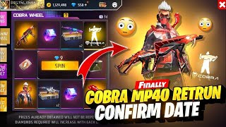 Cobra Mp40 Return Event Confirm Date| New Event Free Fire Bangladesh Server | Free Fire New Event