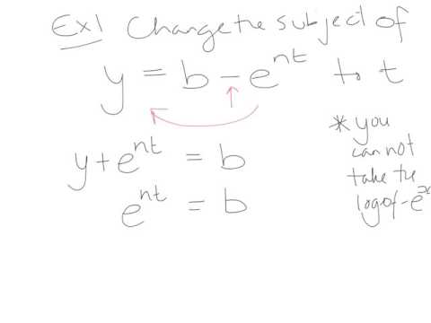 Transposition of formulae with logs and exponentials: Lesson 5 Engineering Maths 1