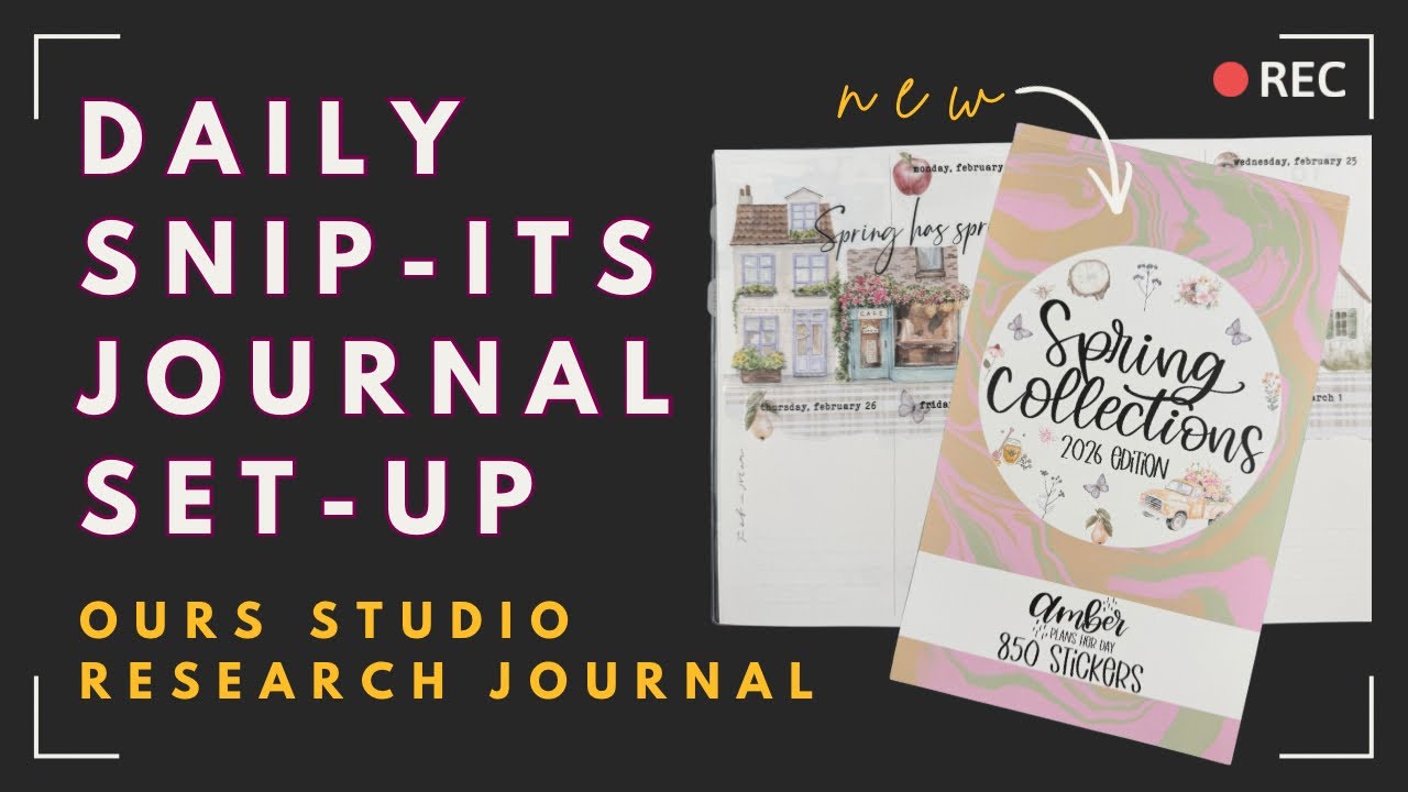 OURS Studio Research Journal Weekly Set-up with “Spring Collections” Stickers | AmberPlansHerDay