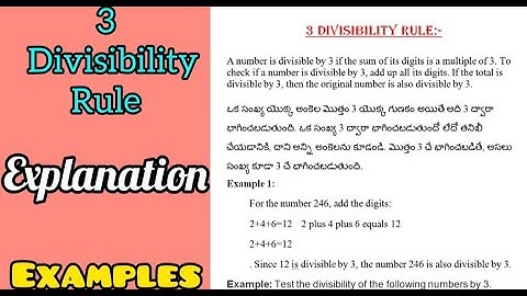 3 Divisibility Rule for students — Explanation and Examples