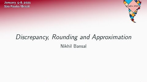 Plenary talk - Nikhil Bansal