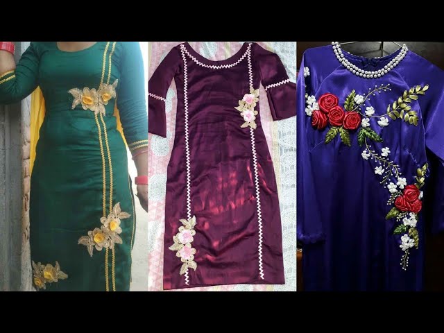 Applique Work Designs For Dresses || New Applic Designs || Summer Dress  Designs @Minhasfashionhub - YouTube