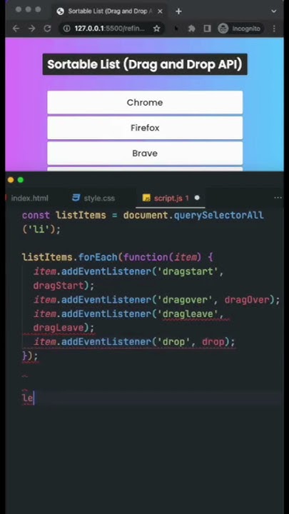 Sortable List Drag and Drop API #JS - YouTube